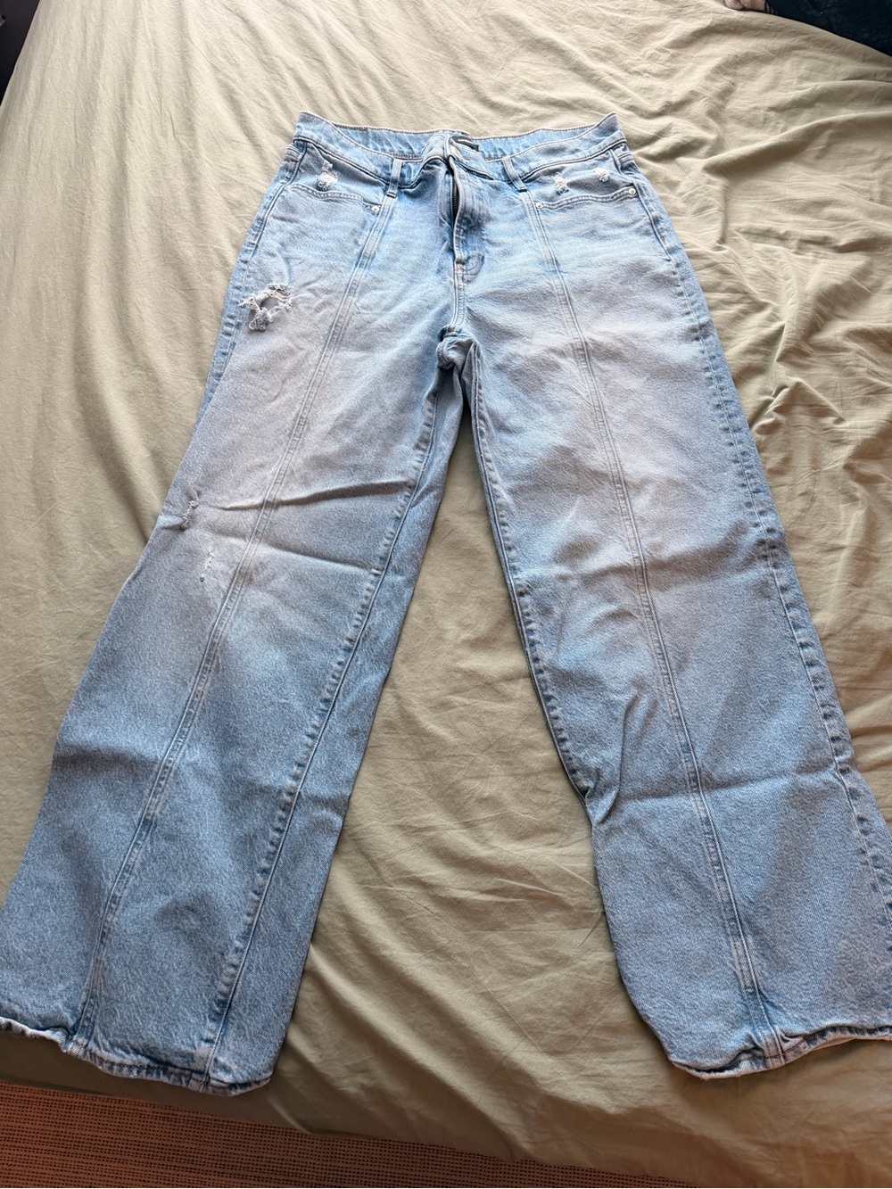 Express Light Blue Wide-Leg Women's Jeans
